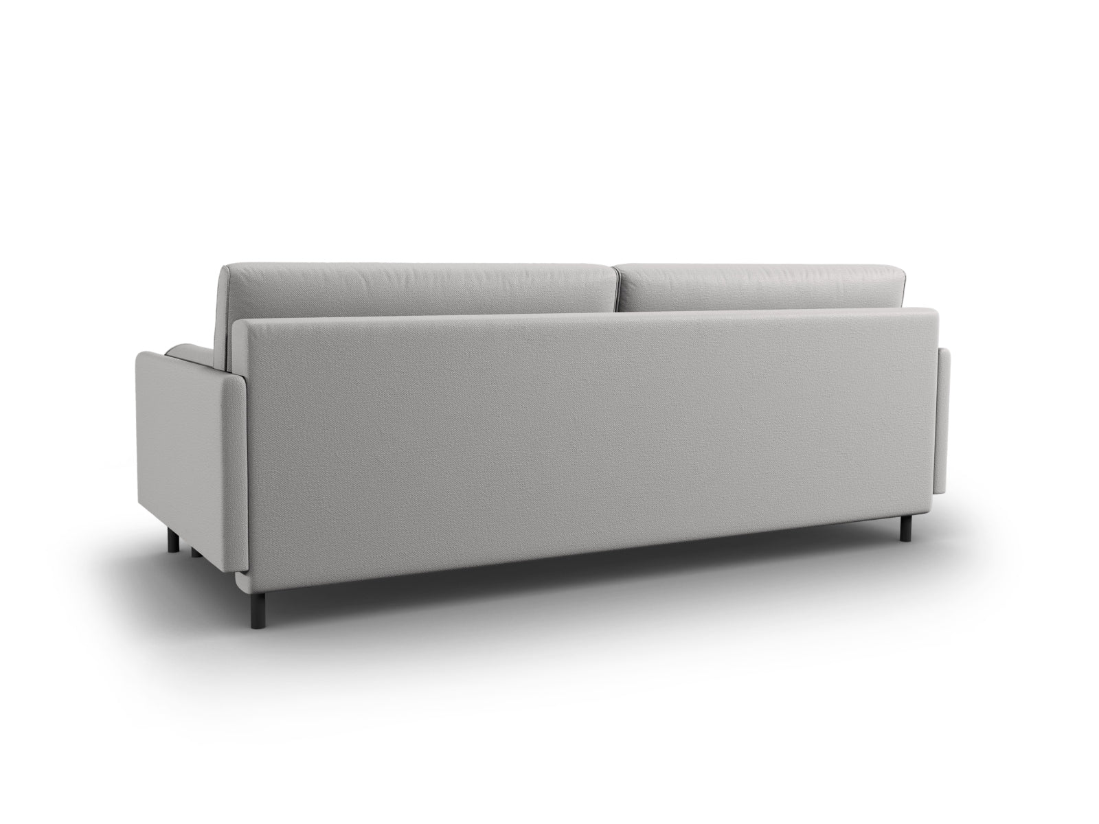 Elegantes 3-Sitzer Sofa Scott von Micadoni in Hellgrau, ideal für Gästeübernachtungen und platzsparende Lösungen mit integriertem Stauraum.