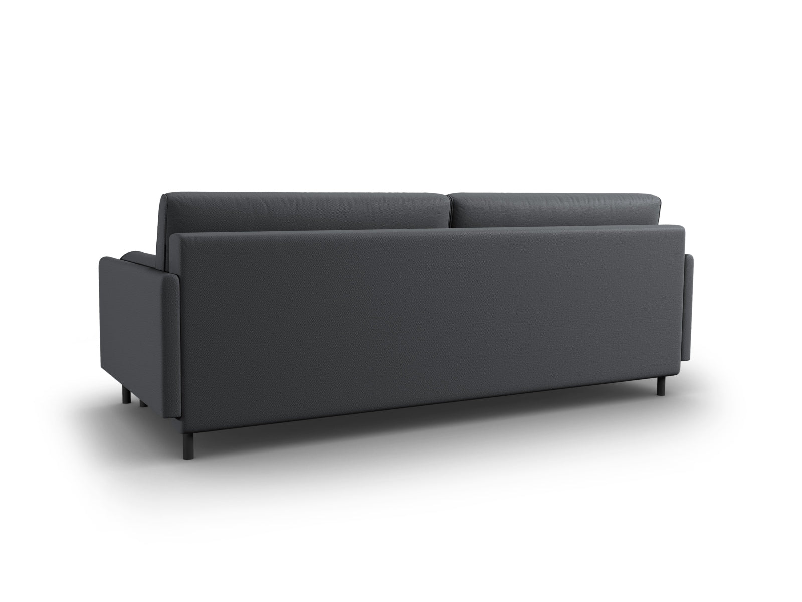 Elegantes 3-Sitzer Bettsofa von Micadoni in Dunkelgrau, ideal für Gästeübernachtungen und mit praktischem Stauraum für Decken und Kissen.