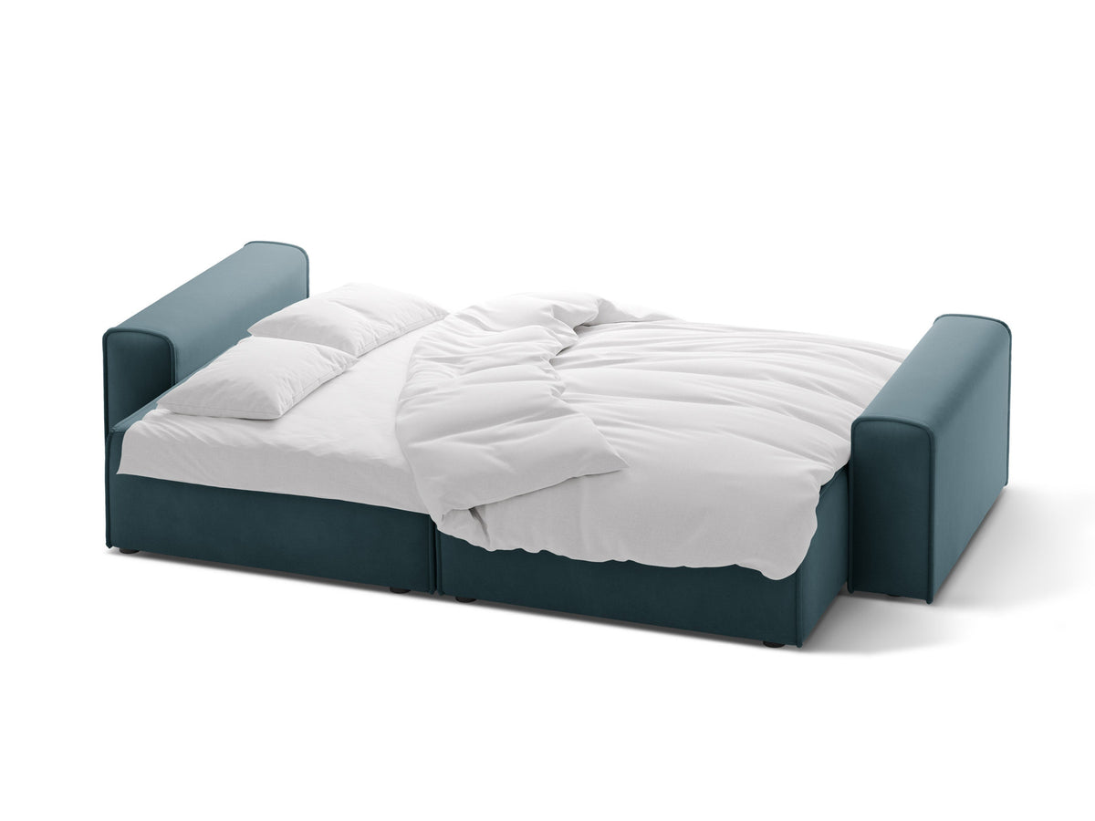 3-Sitzer Sofa Victor mit Schlaffunktion und Stauraum in Blue-Paris präsentiert im Onlineshop von KAQTU Design AG. Bettsofa ist von Micadoni