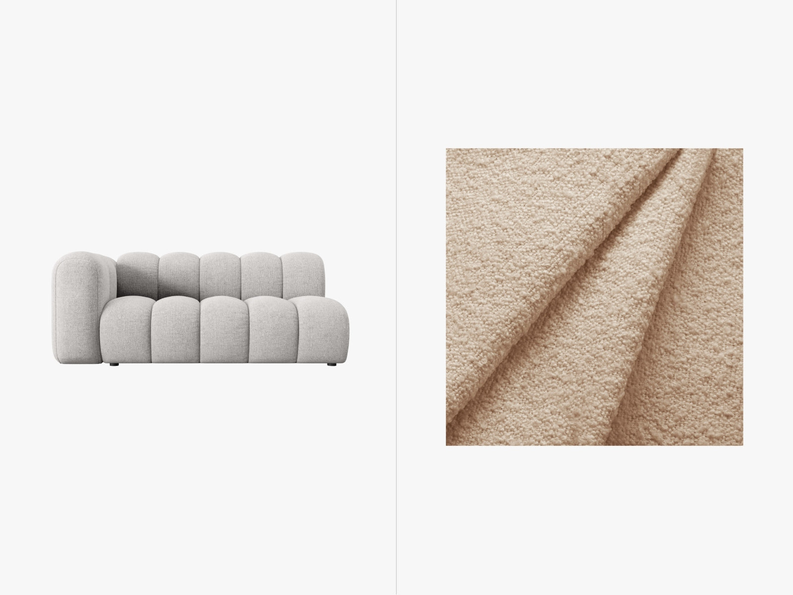 Lupine Boucle Modular Sofa links 3 Sitzer in Beige präsentiert im Onlineshop von KAQTU Design AG. Modulares Sofa ist von Micadoni