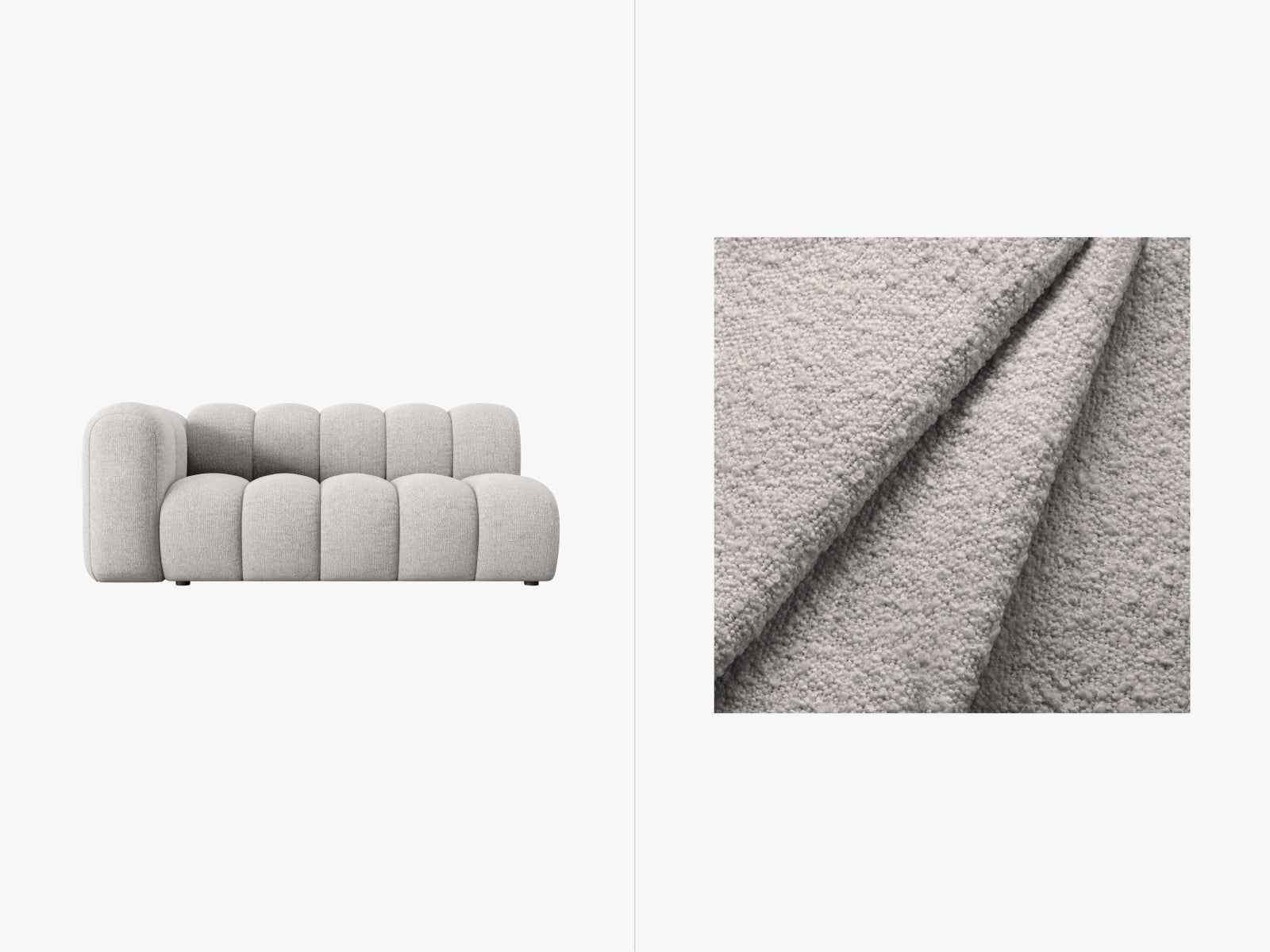 Lupine Boucle Modular Sofa links 3 Sitzer in Light Grey präsentiert im Onlineshop von KAQTU Design AG. Modulares Sofa ist von Micadoni