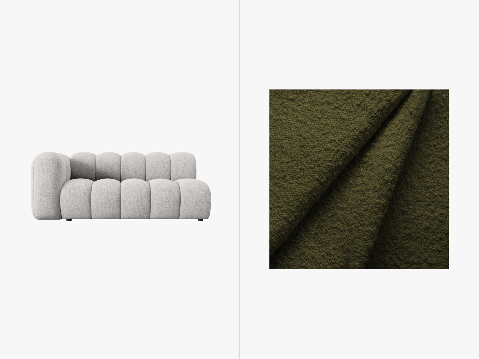 Lupine Boucle Modular Sofa links 3 Sitzer in Dark Olive Green präsentiert im Onlineshop von KAQTU Design AG. Modulares Sofa ist von Micadoni