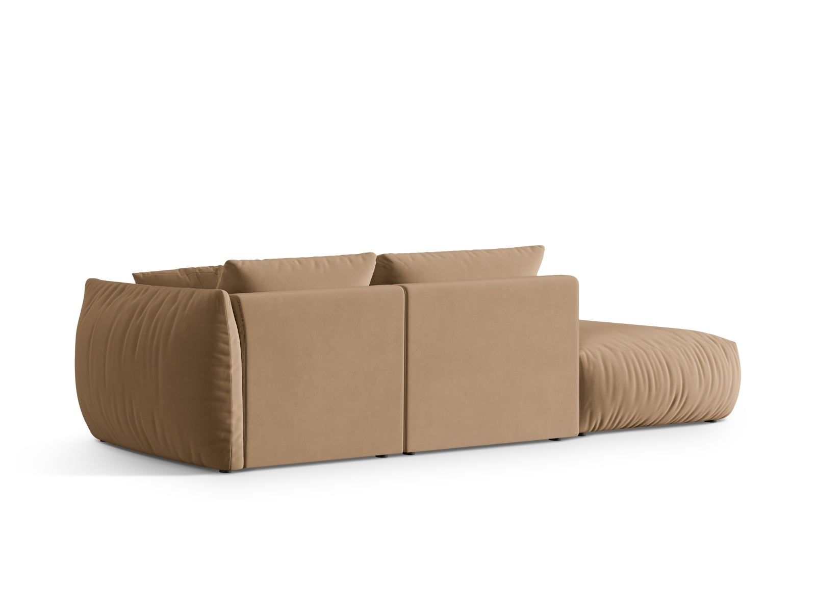 Elegantes Chris Velour 3-Sitzer Sofa in Sand-Casino, linksseitig, ideal für stilvolle und komfortable Wohnräume.