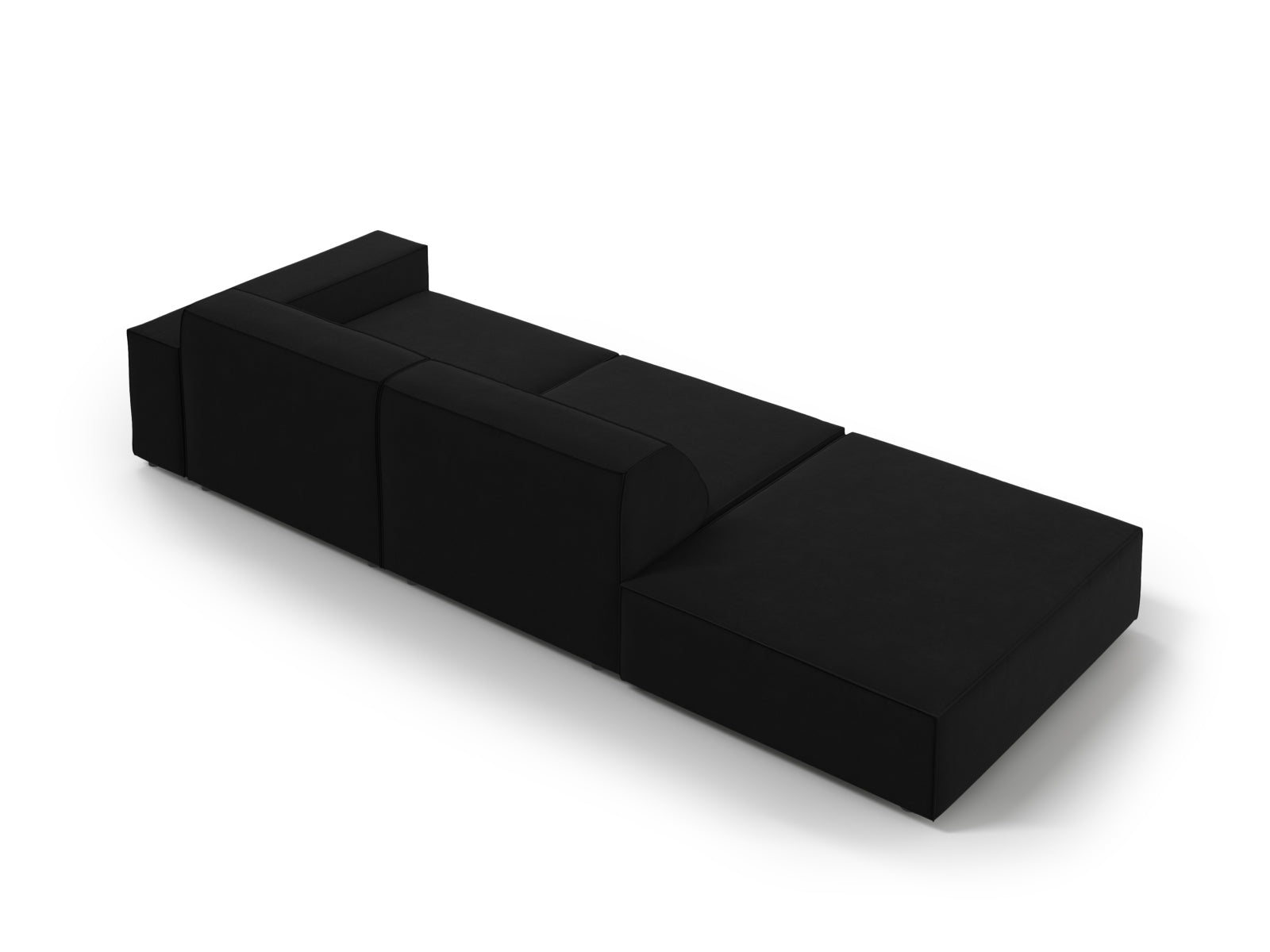 Stilvolles, linksseitiges 3-Sitzer Sofa Jodie aus luxuriösem Velours, perfekt für moderne und elegante Wohnkonzepte von Micadoni.