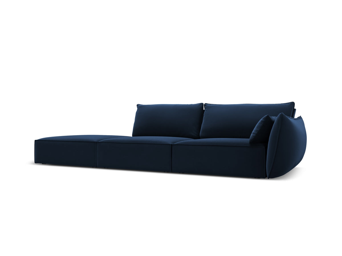 Kaelle Velour Sofa links 4 Sitzer in Royal Blue-Bluvel präsentiert im Onlineshop von KAQTU Design AG. L-Sofa links ist von Micadoni