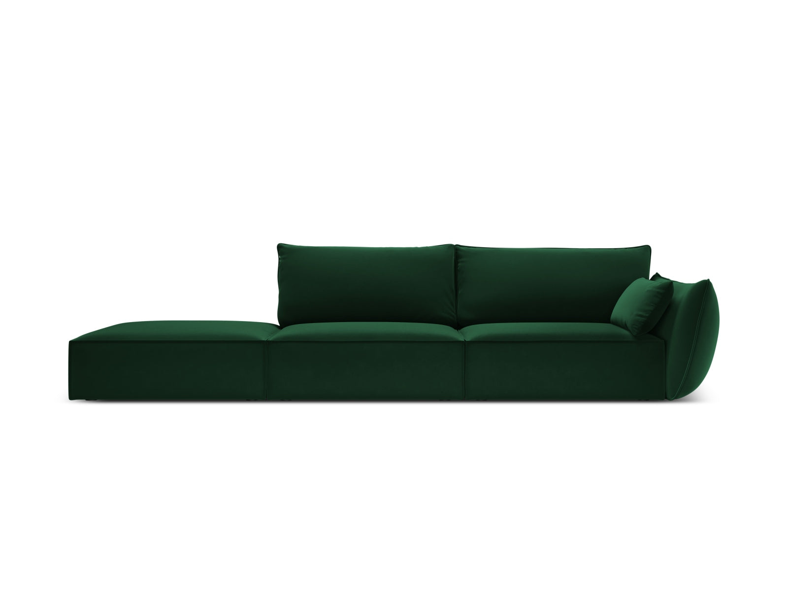 Kaelle Velour Sofa links 4 Sitzer in Bottle Green präsentiert im Onlineshop von KAQTU Design AG. L-Sofa links ist von Micadoni