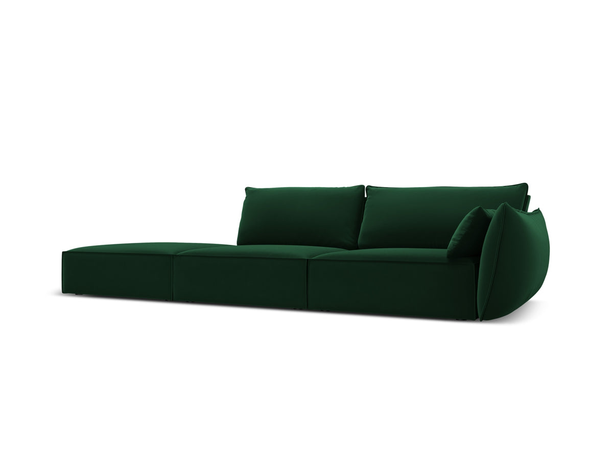 Kaelle Velour Sofa links 4 Sitzer in Bottle Green-Bluvel präsentiert im Onlineshop von KAQTU Design AG. L-Sofa links ist von Micadoni