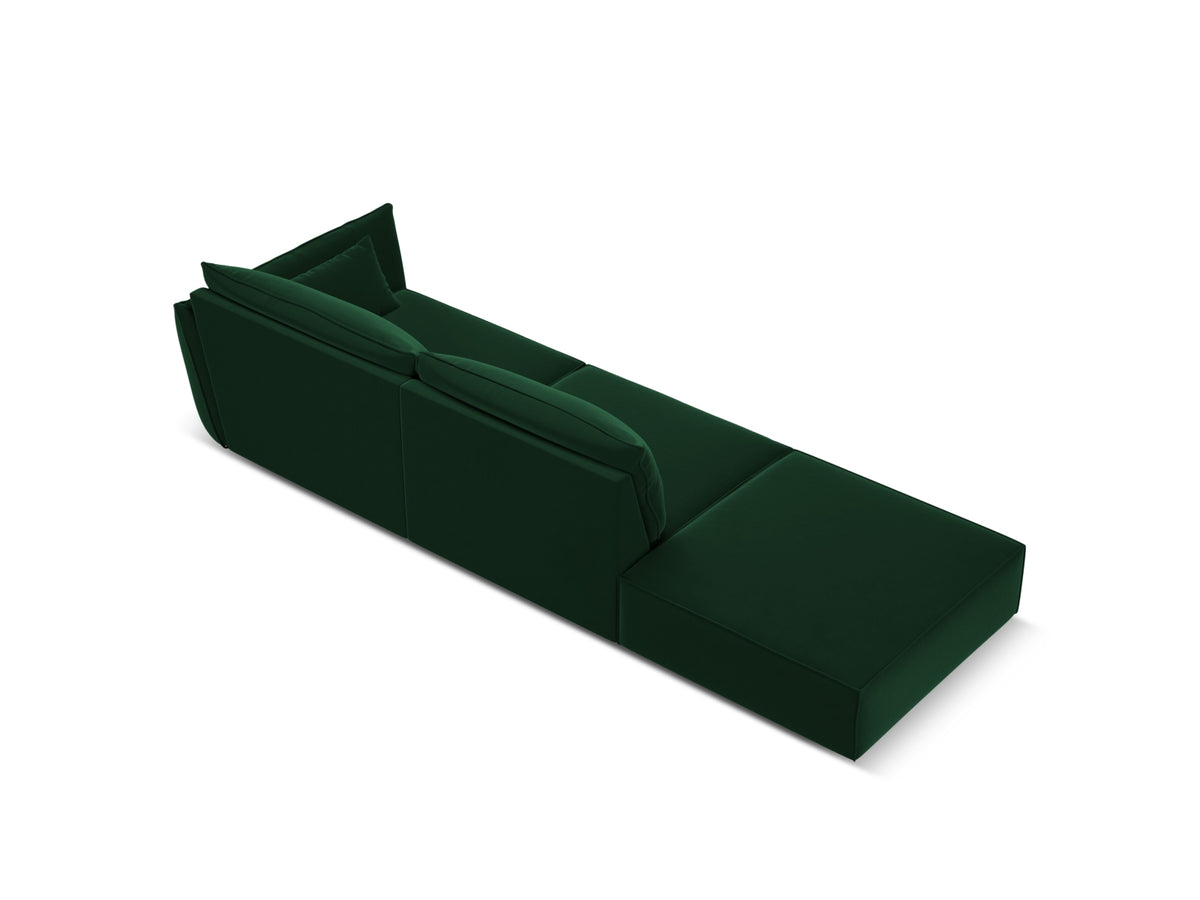 Kaelle Velour Sofa links 4 Sitzer in Bottle Green-Bluvel präsentiert im Onlineshop von KAQTU Design AG. L-Sofa links ist von Micadoni