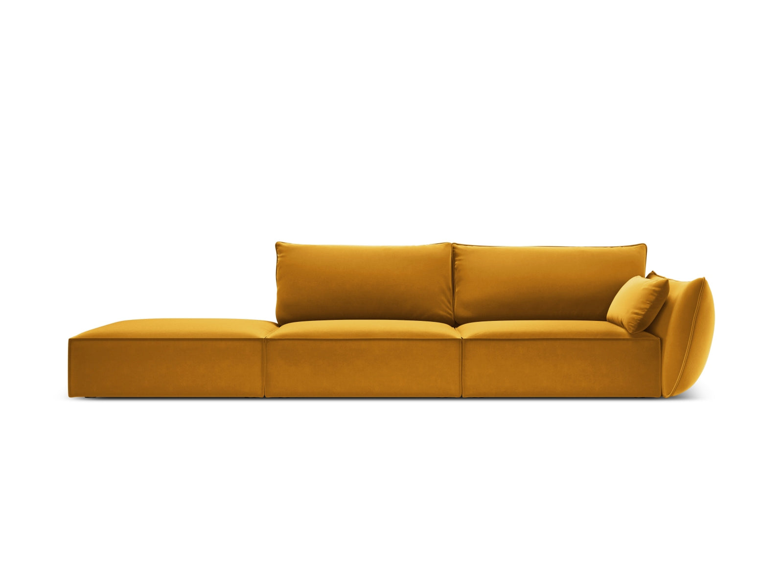 Kaelle Velour Sofa links 4 Sitzer in Yellow präsentiert im Onlineshop von KAQTU Design AG. L-Sofa links ist von Micadoni