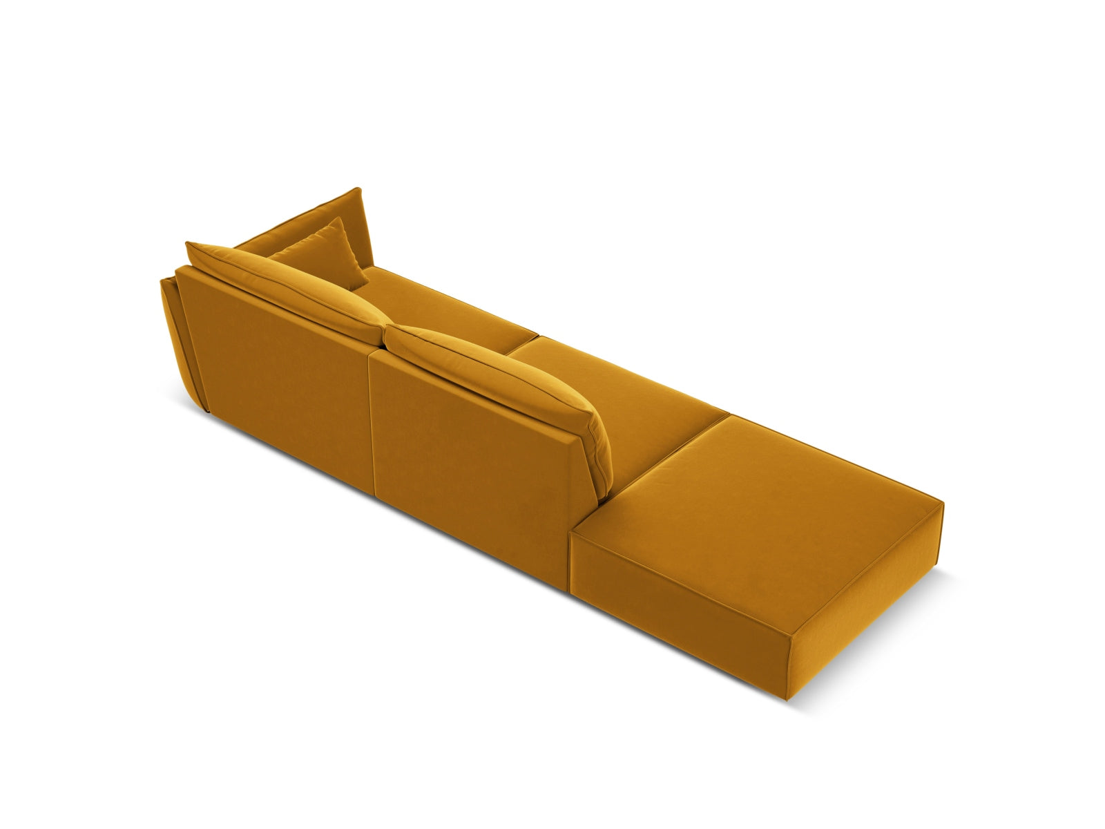 Erleben Sie das Kaelle Velour Sofa links 4 Sitzer von Micadoni – ein elegantes, komfortables Möbelstück, das Ihr Wohnzimmer aufwertet.