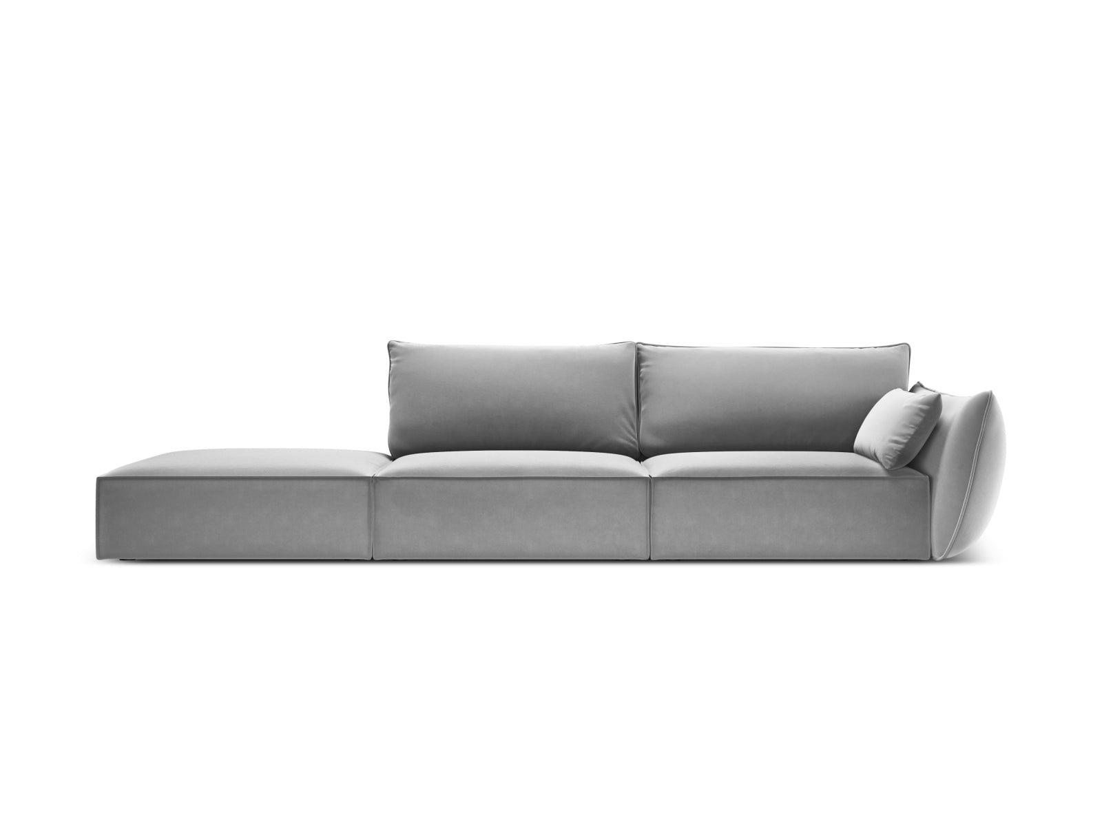 Kaelle Velour Sofa links 4 Sitzer in Grey präsentiert im Onlineshop von KAQTU Design AG. L-Sofa links ist von Micadoni