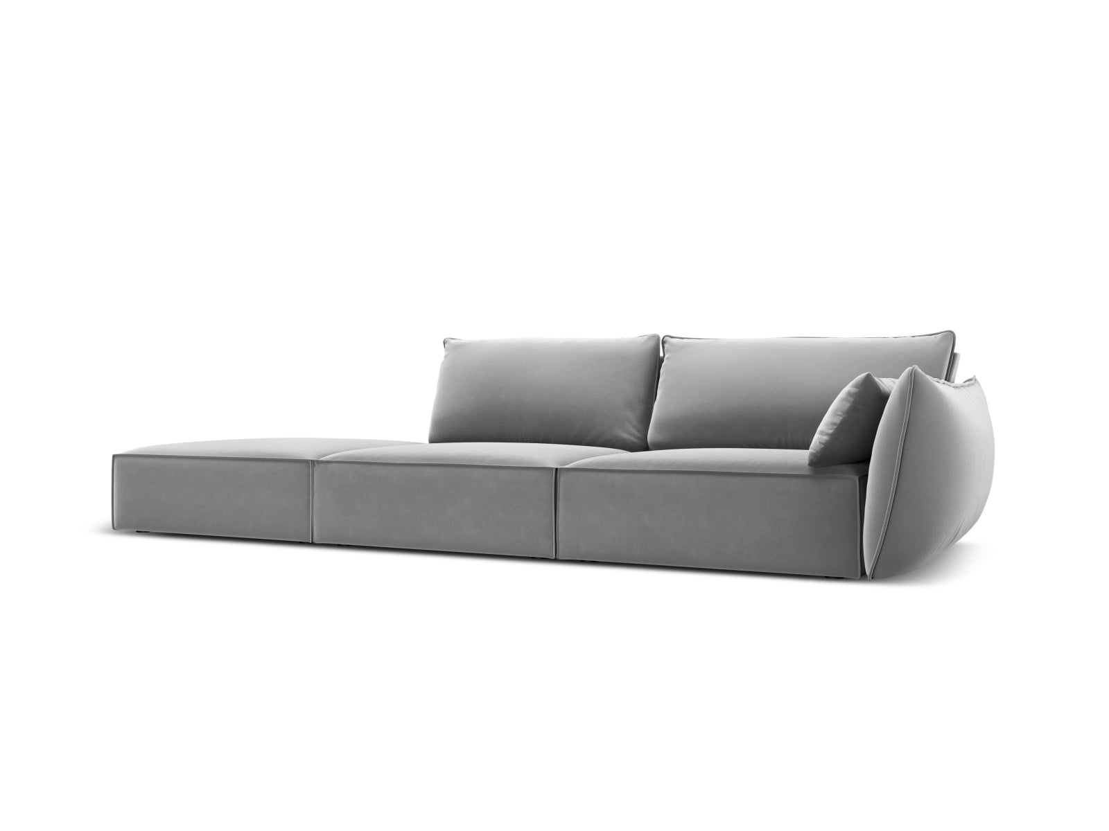 Entdecken Sie das stilvolle Kaelle Velour Sofa links 4 Sitzer von Micadoni – der perfekte Mix aus Eleganz und Komfort für Ihr Wohnzimmer.