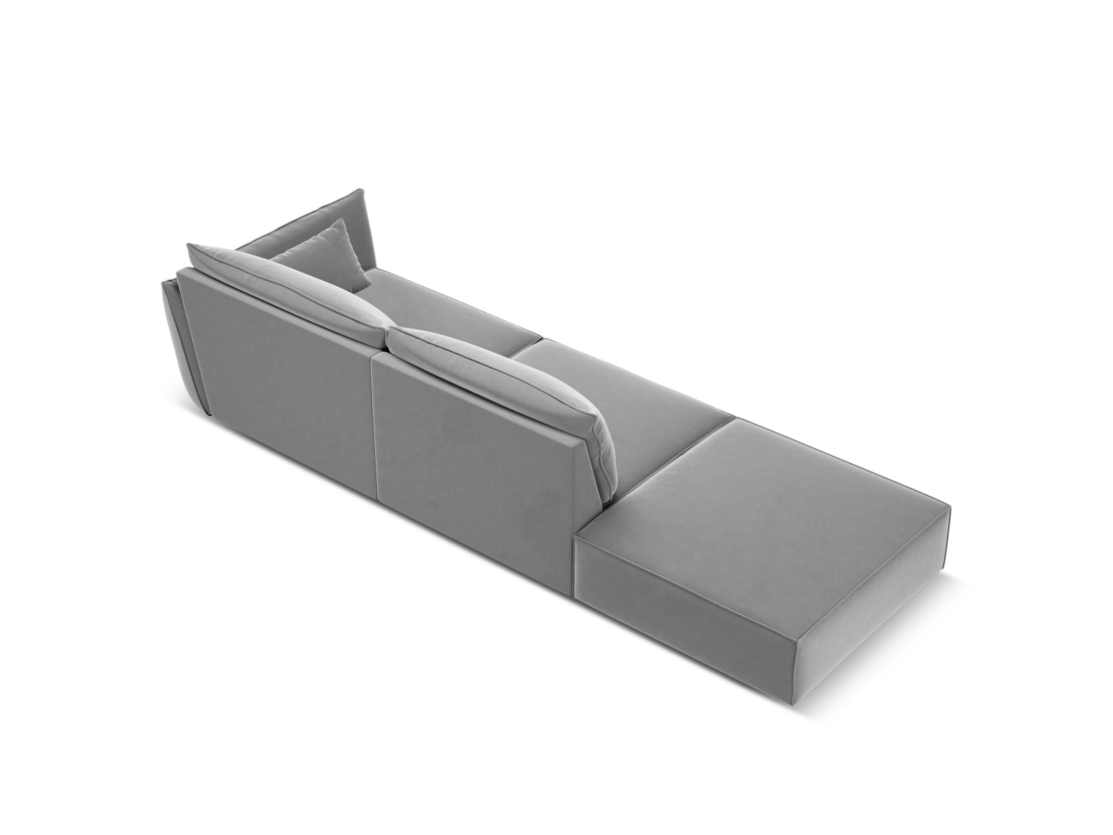 Erleben Sie das Kaelle Velour Sofa links 4 Sitzer von Micadoni – ein elegantes, komfortables Möbelstück, das Ihr Wohnzimmer aufwertet.