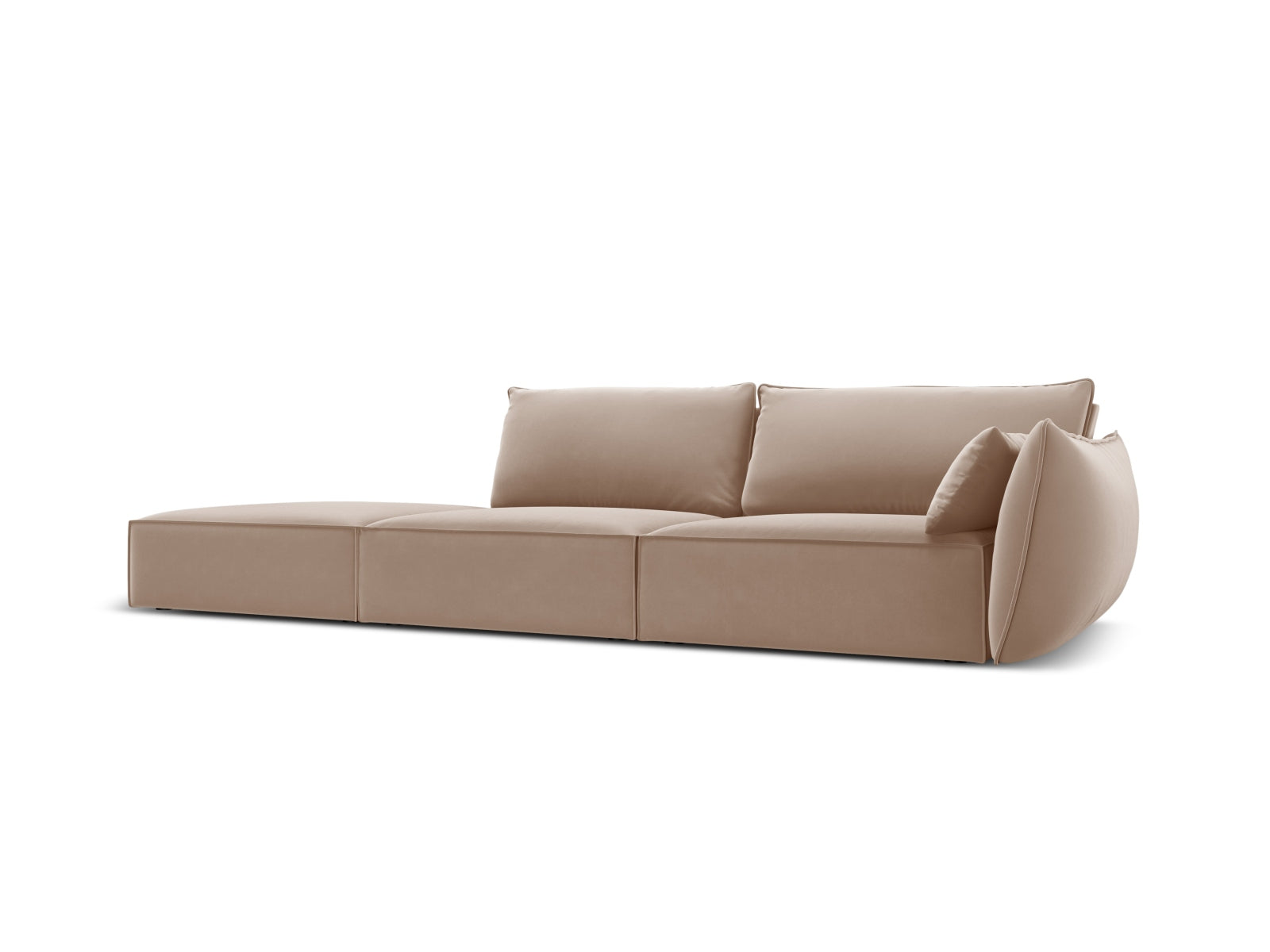 Entdecken Sie das stilvolle Kaelle Velour Sofa links 4 Sitzer von Micadoni – der perfekte Mix aus Eleganz und Komfort für Ihr Wohnzimmer.