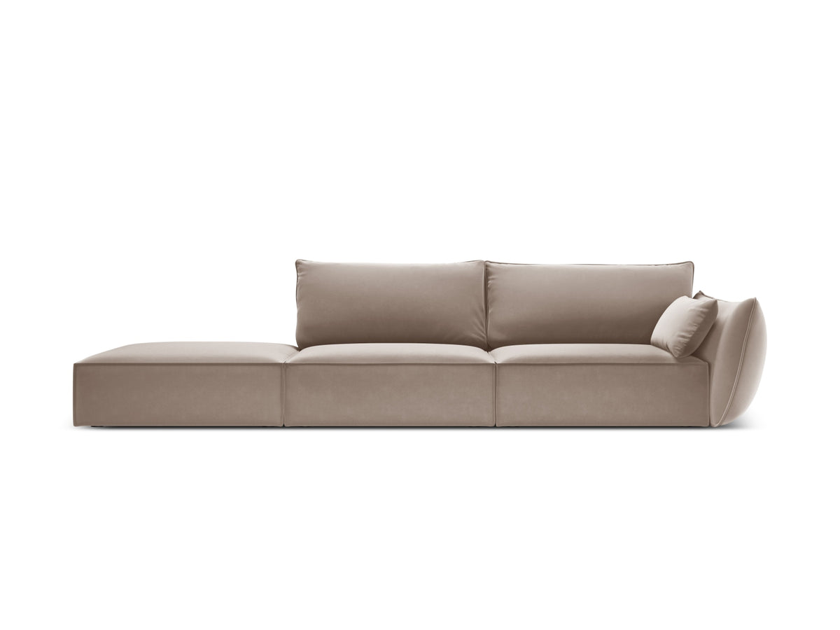 Kaelle Velour Sofa links 4 Sitzer in Cappuccino-Bluvel präsentiert im Onlineshop von KAQTU Design AG. L-Sofa links ist von Micadoni