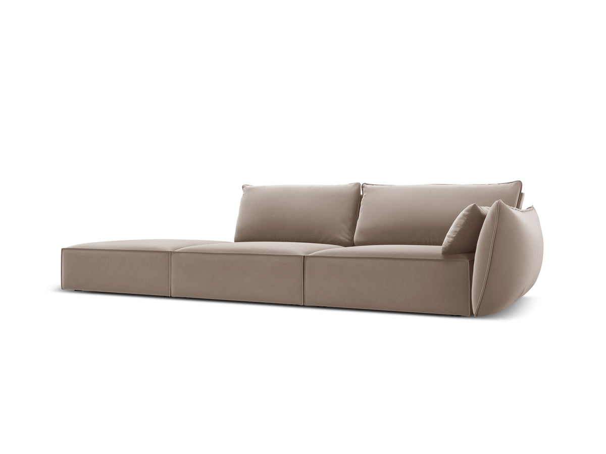 Kaelle Velour Sofa links 4 Sitzer in Cappuccino-Bluvel präsentiert im Onlineshop von KAQTU Design AG. L-Sofa links ist von Micadoni