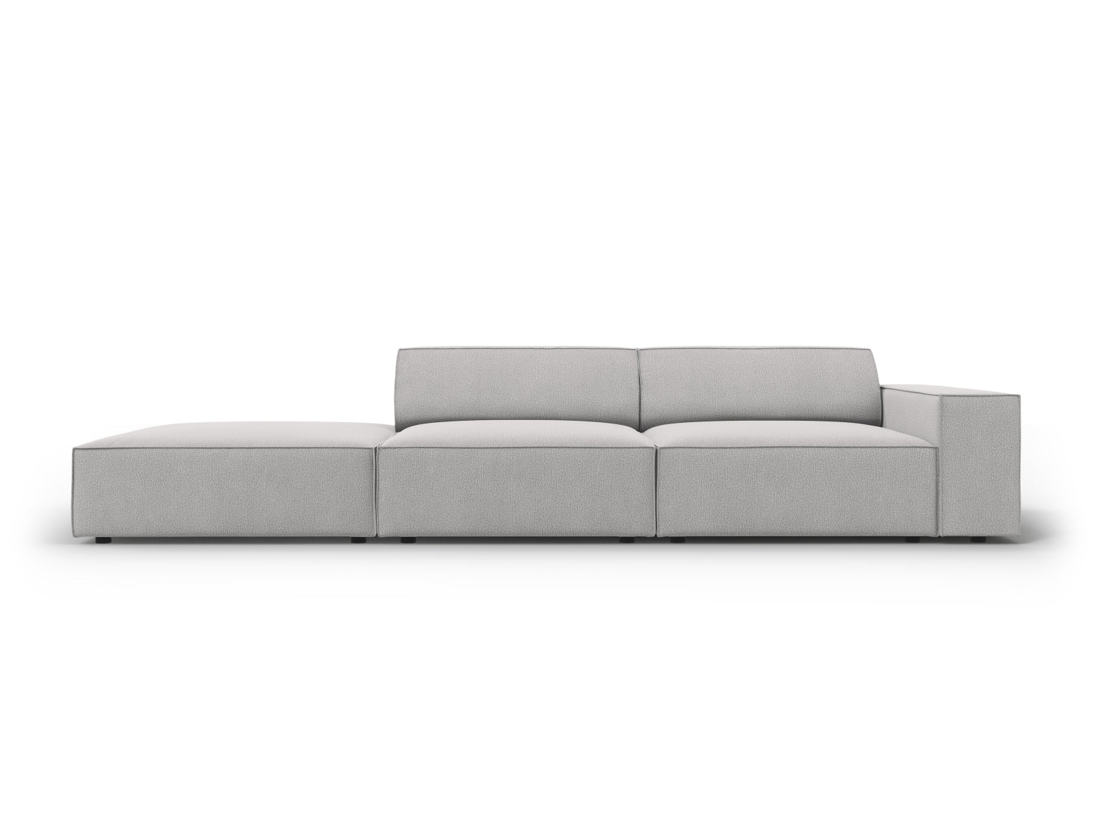 Jodie Modulares Sofa open links 3 Sitzer in Light Grey-Megan präsentiert im Onlineshop von KAQTU Design AG. L-Sofa links ist von Micadoni