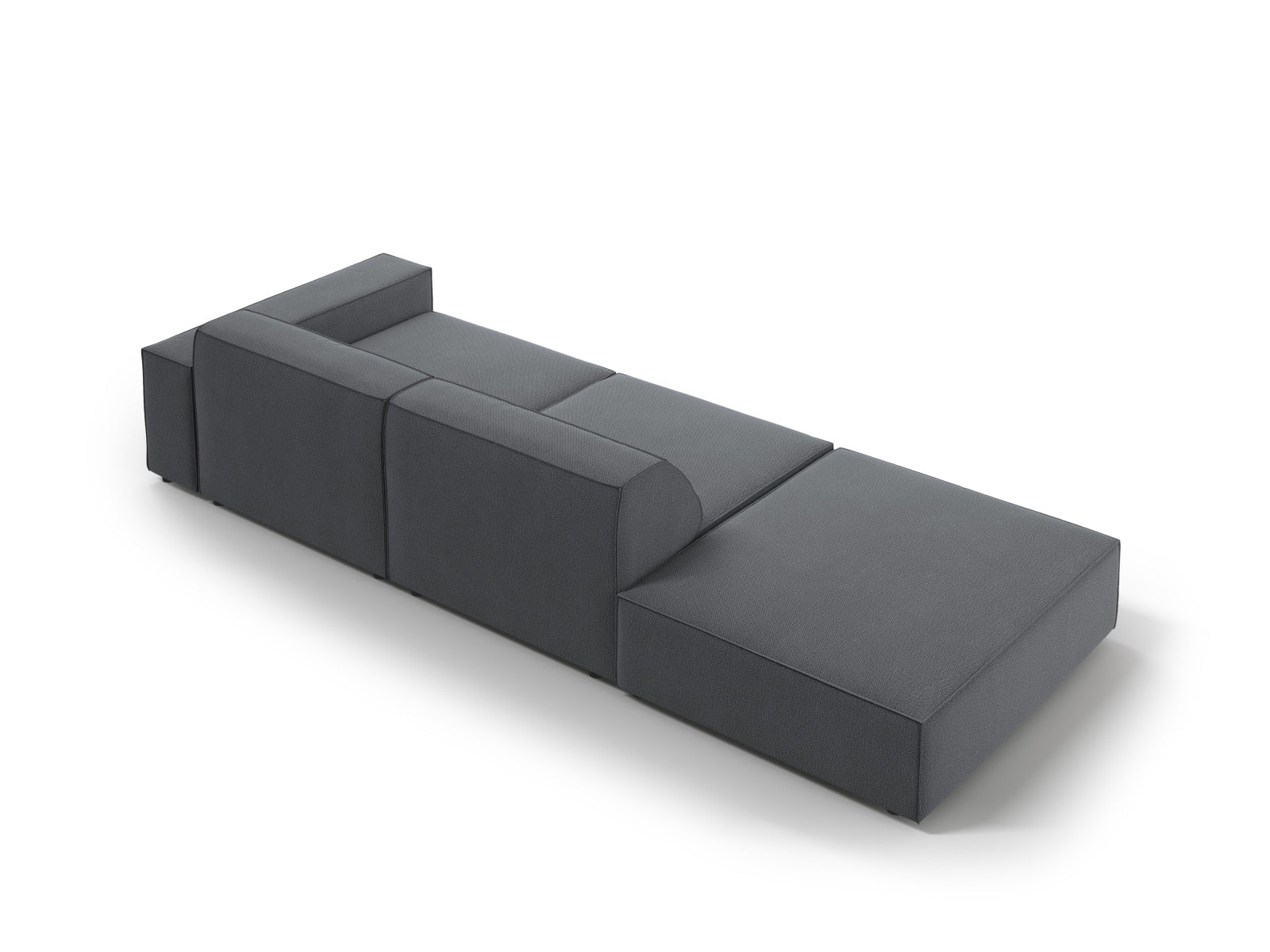 Modernes 3-Sitzer Sofa Jodie in Dunkelgrau, linksseitig offen, perfekt für gemütliche und stilvolle Wohnlandschaften von Micadoni.