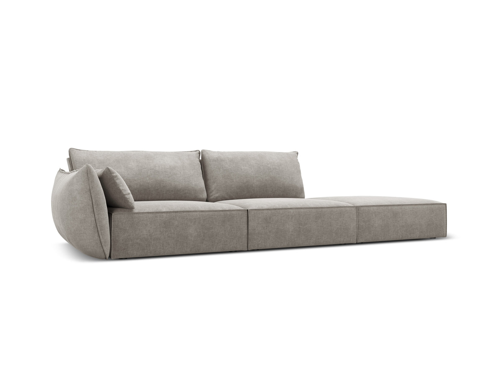 Elegantes Kaelle Sofa rechts, 4-Sitzer in hellem Grau, ideal für stilvolle Wohnräume. Hochwertige Verarbeitung von Micadoni.