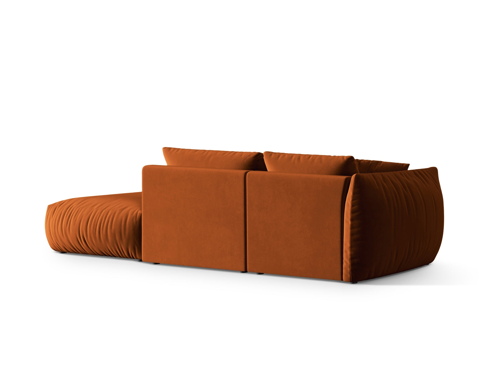 Elegantes Chris Velour 3-Sitzer Sofa in stilvollem Terracotta, ideal für gemütliche Wohnräume und modernes Design. Modular und vielseitig.