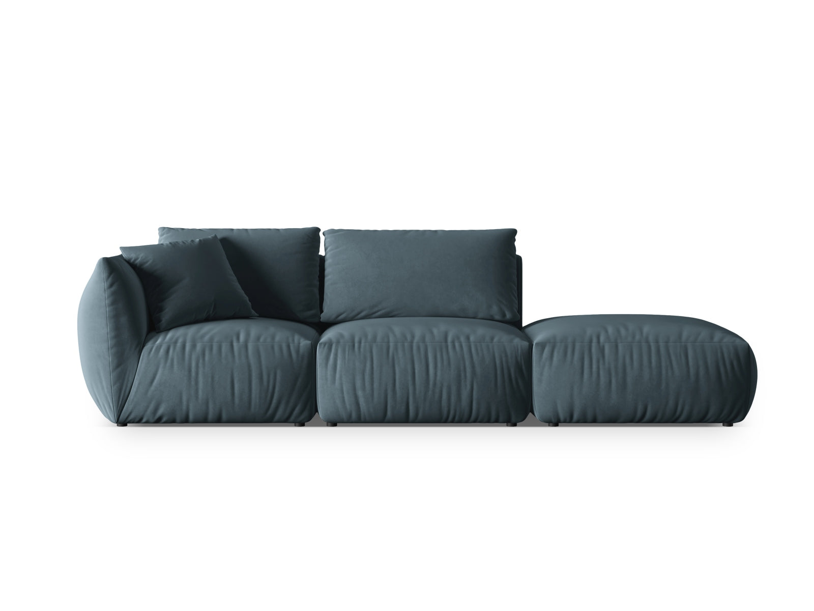 Chris Velour Modular Sofa rechts 3 Sitzer in Pastel Blue präsentiert im Onlineshop von KAQTU Design AG. 3er Sofa ist von Micadoni