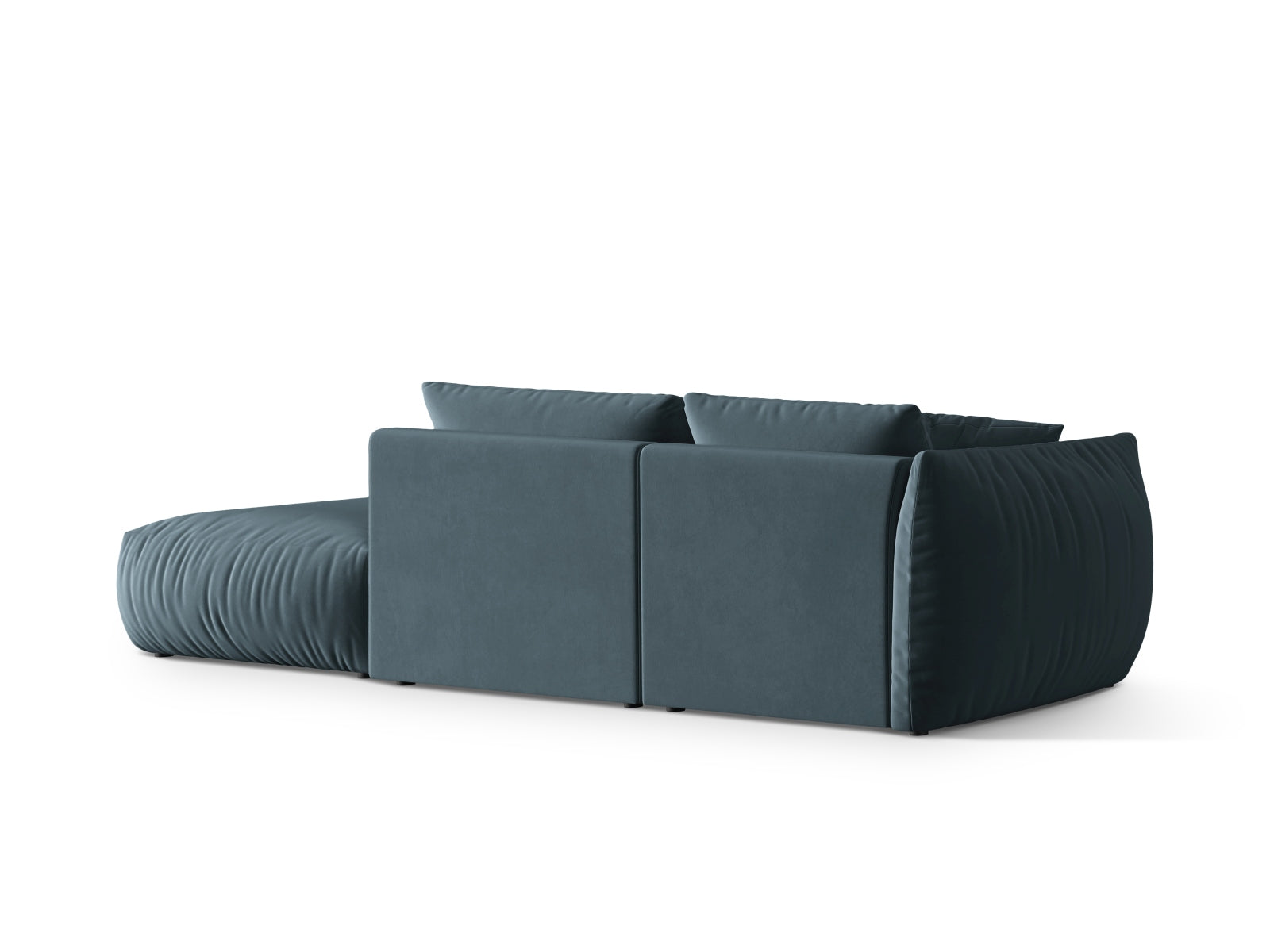 Elegantes Chris Velour Modular Sofa in sanftem Pastellblau, ideal für stilvolle Wohnräume und entspannte Stunden. 3-Sitzer für maximalen Komfort.