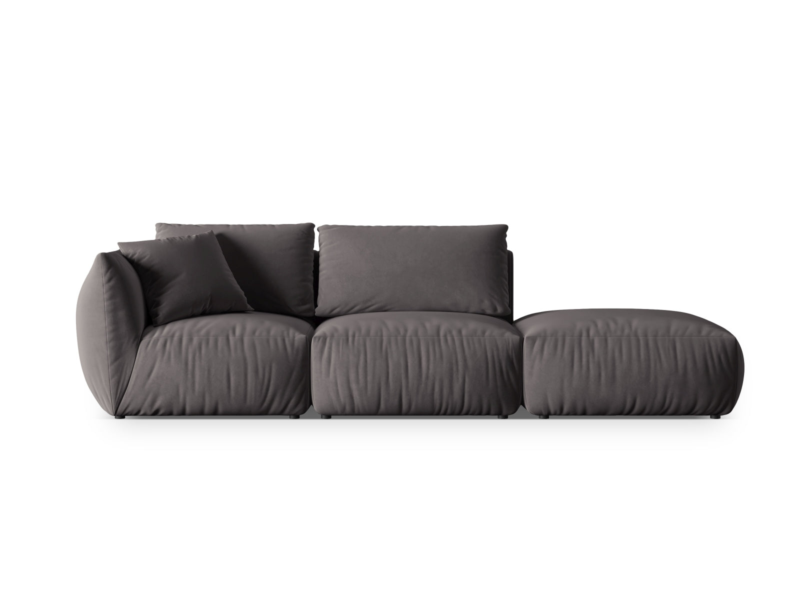 Chris Velour Modular Sofa rechts 3 Sitzer in Dark Grey präsentiert im Onlineshop von KAQTU Design AG. 3er Sofa ist von Micadoni