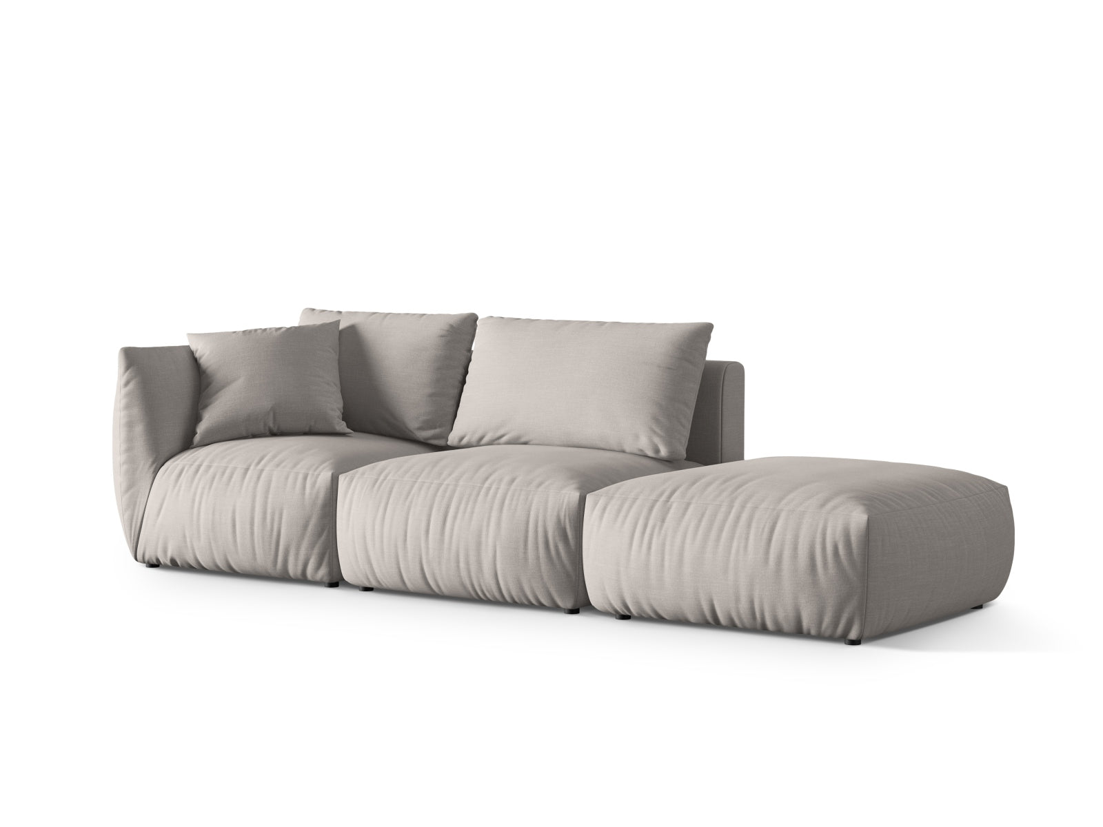 Chris Modular Sofa rechts 3 Sitzer in Natural-LINS präsentiert im Onlineshop von KAQTU Design AG. 3er Sofa ist von Micadoni