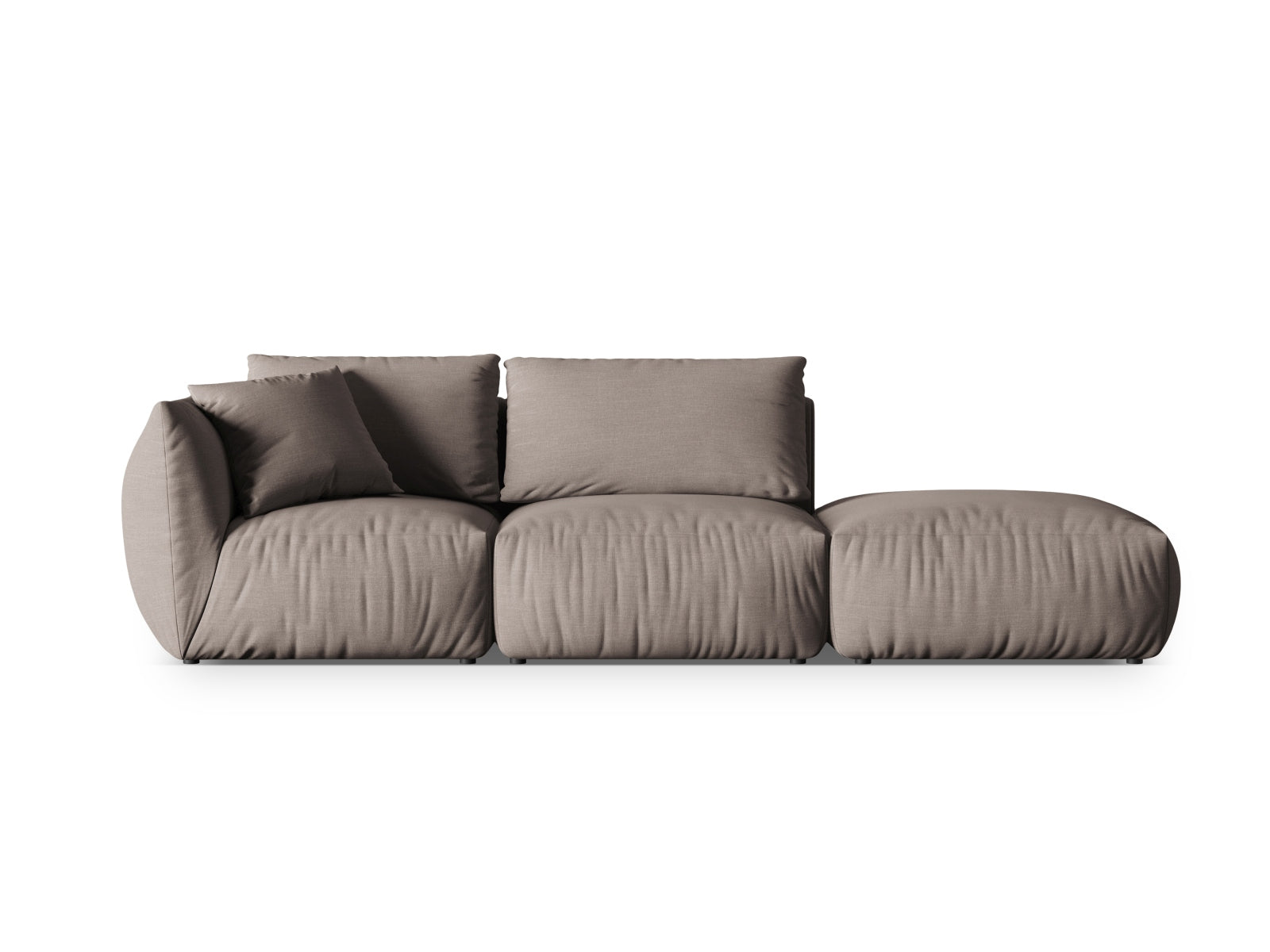 Chris Modular Sofa rechts 3 Sitzer in Warm grey-LINS präsentiert im Onlineshop von KAQTU Design AG. 3er Sofa ist von Micadoni