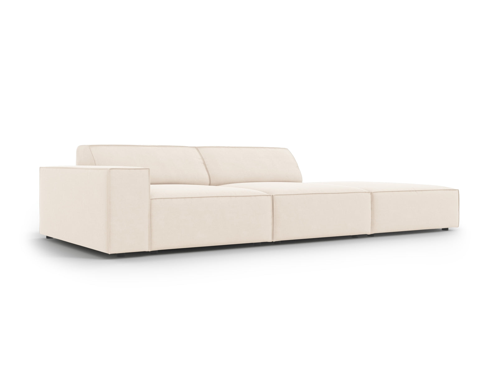 Elegantes, modulares 3-Sitzer Sofa Jodie in warmem Beige, ideal für stilvolle Wohnräume, vereint Funktionalität und modernes Design von Micadoni.