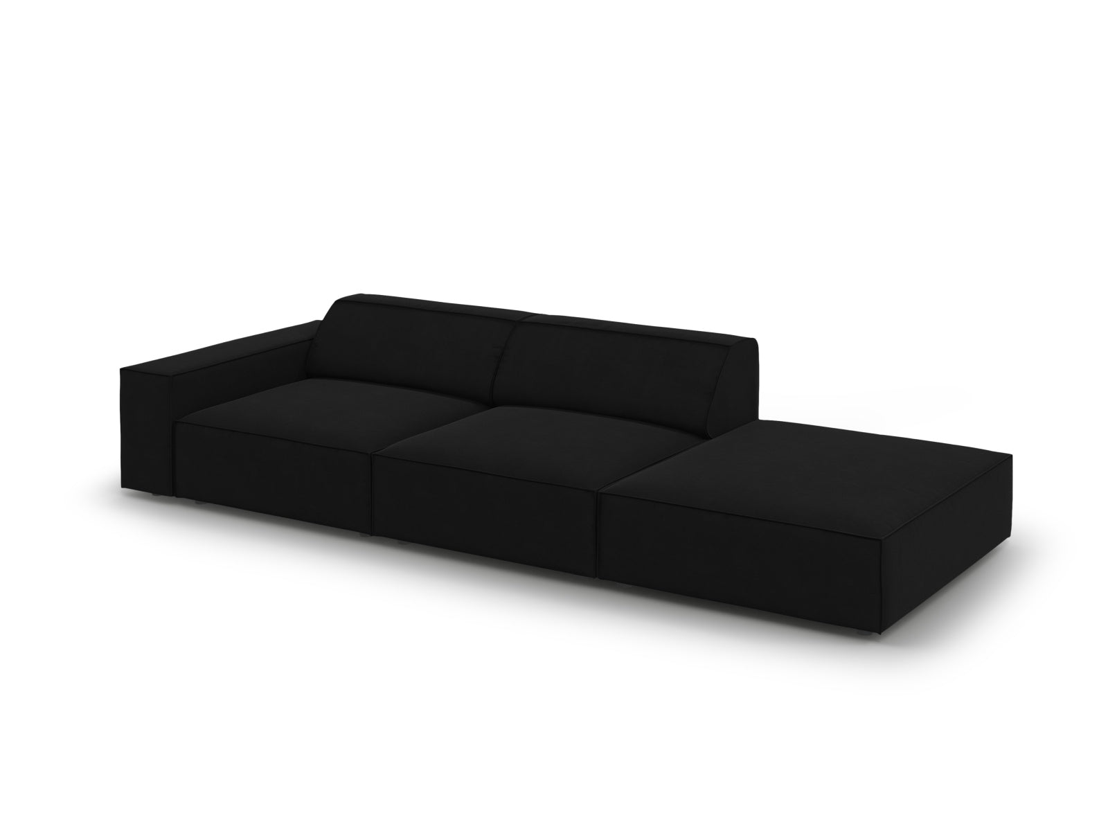 Modulares 3-Sitzer Sofa Jodie in edlem Velours, rechtsseitig, perfekt für moderne Wohnkonzepte und gemütliche Atmosphäre.