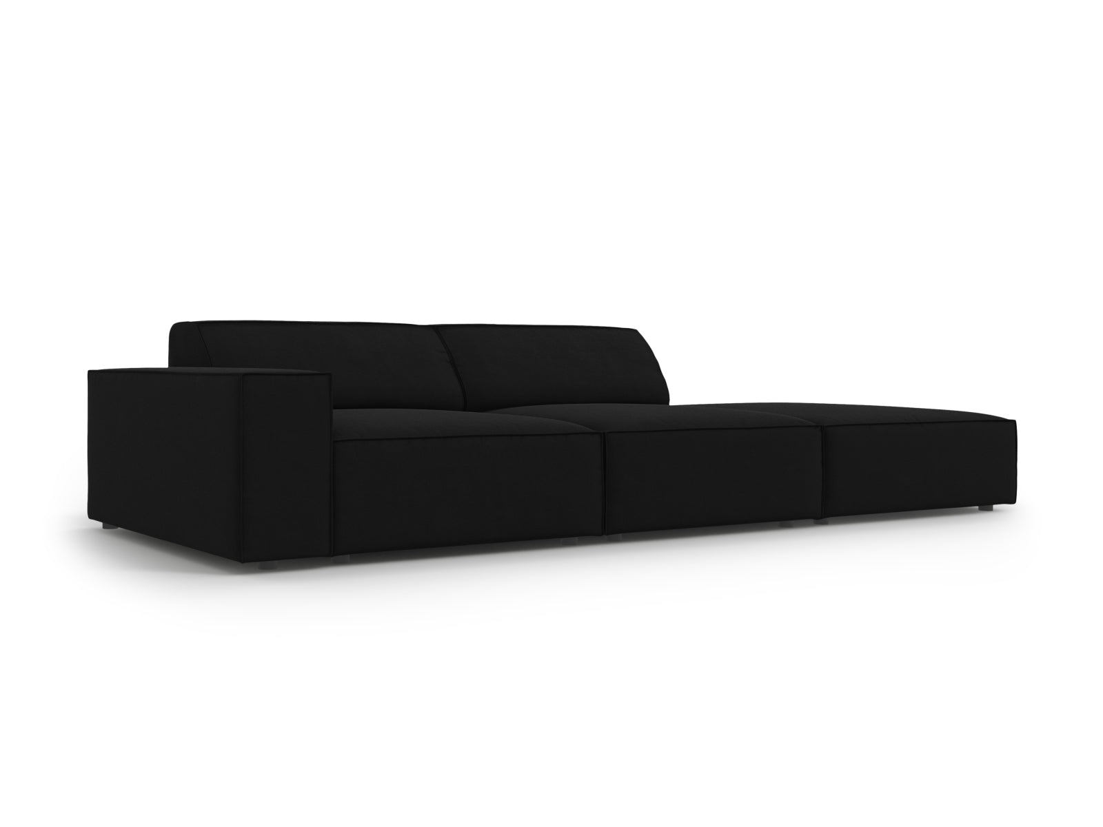 Elegantes, modulares 3-Sitzer Sofa Jodie aus weichem Velours, rechtsseitig, ideal für stilvolle und einladende Wohnräume.