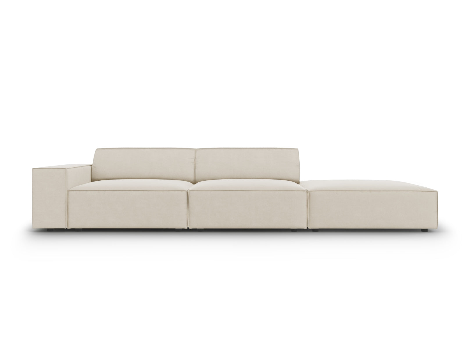 Jodie Velour modulares Sofa rechts 3 Sitzer in Dark Beige-Bluvel präsentiert im Onlineshop von KAQTU Design AG. L-Sofa rechts ist von Micadoni