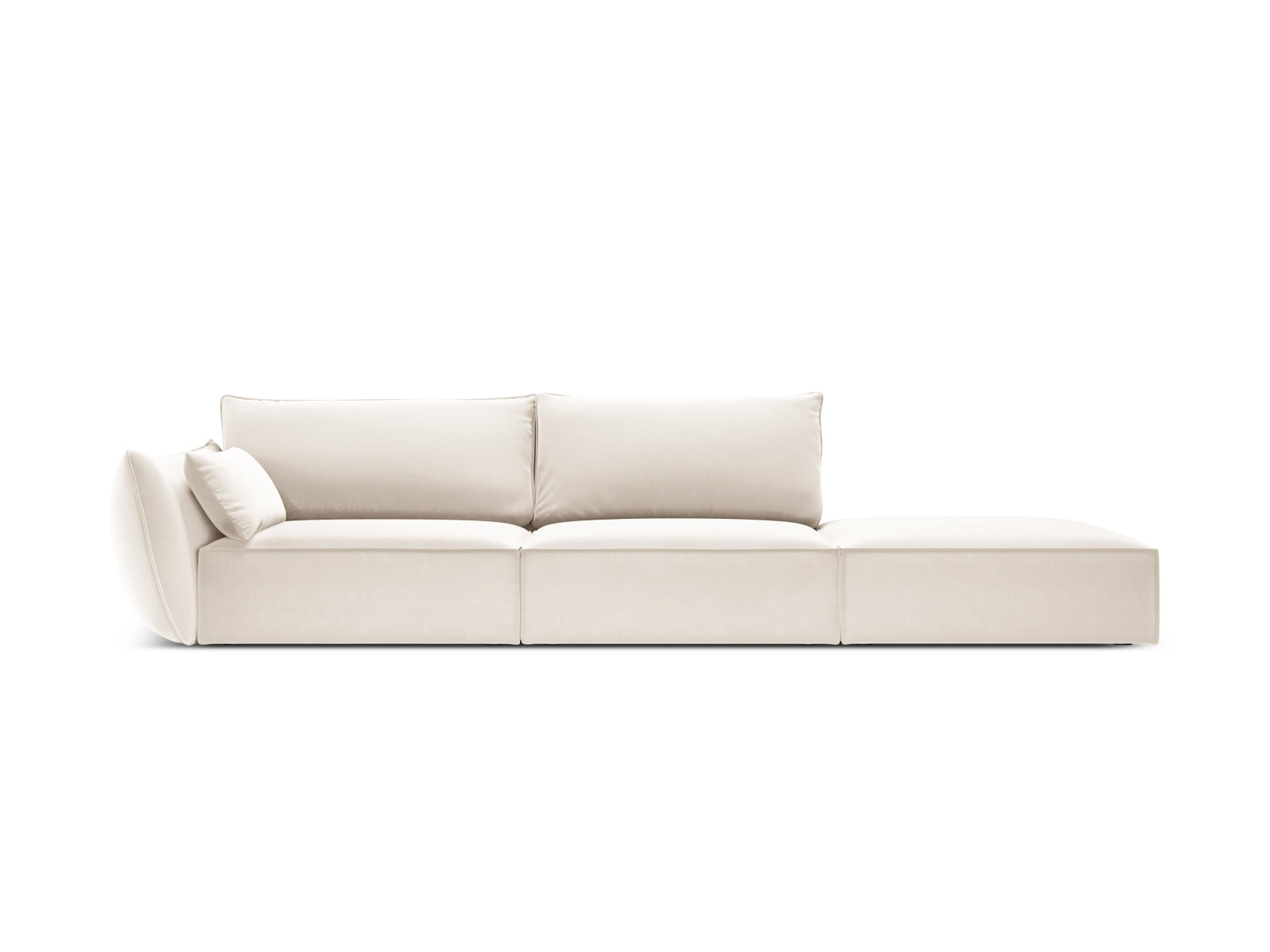 Kaelle Velour Sofa rechts 4 Sitzer in Light Beige präsentiert im Onlineshop von KAQTU Design AG. L-Sofa rechts ist von Micadoni