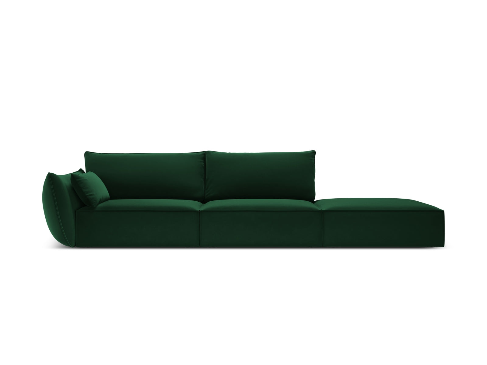 Kaelle Velour Sofa rechts 4 Sitzer in Bottle Green präsentiert im Onlineshop von KAQTU Design AG. L-Sofa rechts ist von Micadoni