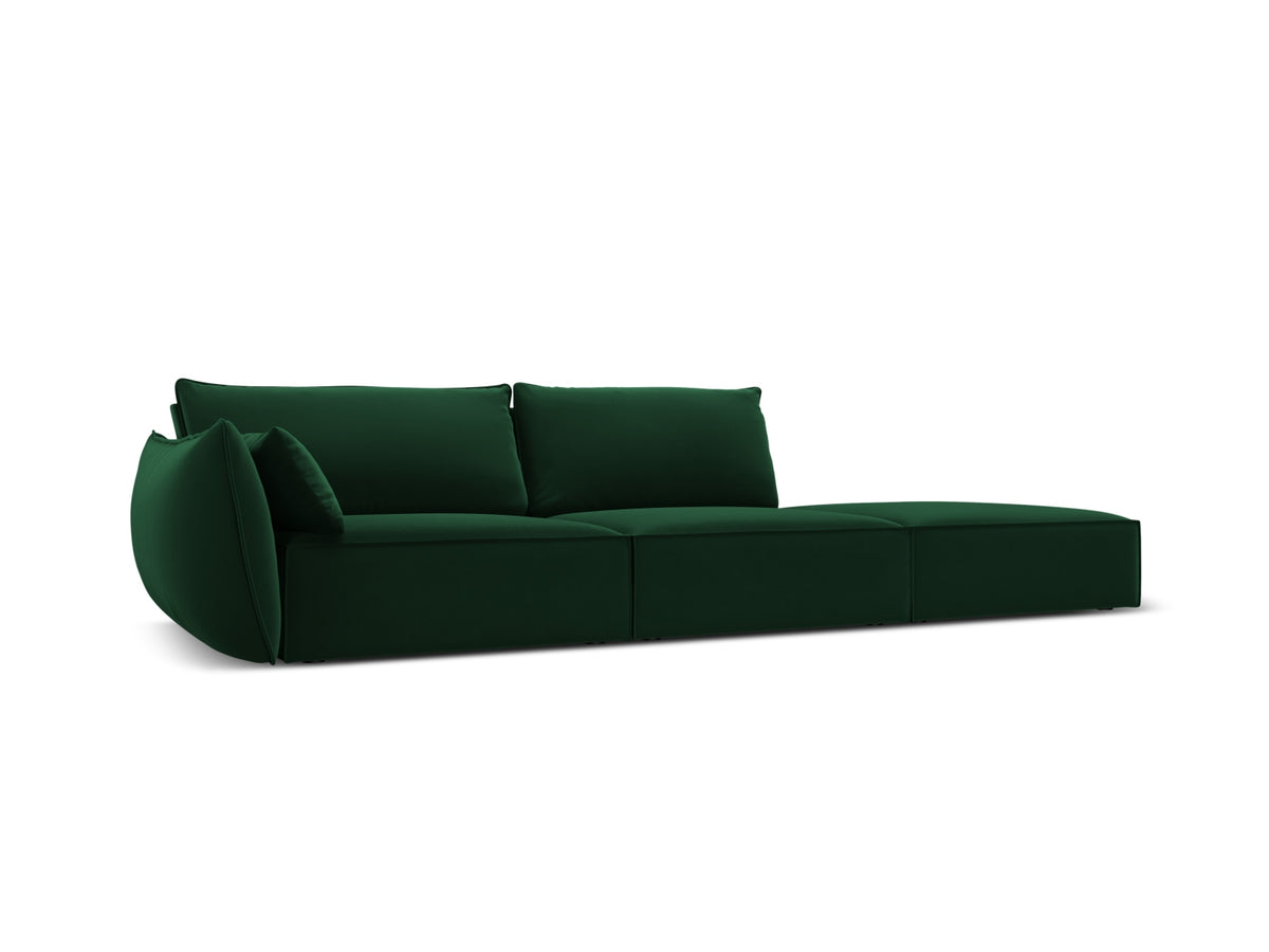 Kaelle Velour Sofa rechts 4 Sitzer in Bottle Green-Bluvel präsentiert im Onlineshop von KAQTU Design AG. L-Sofa rechts ist von Micadoni