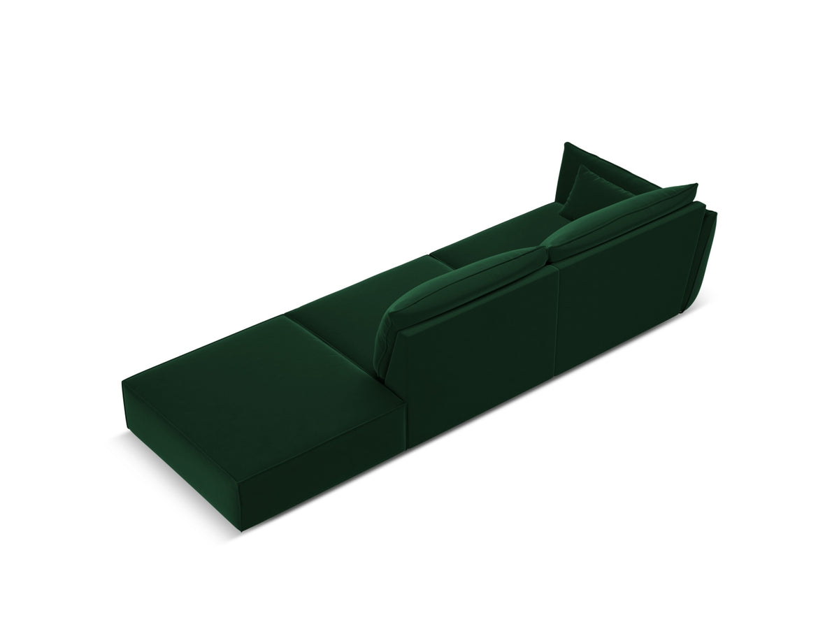 Kaelle Velour Sofa rechts 4 Sitzer in Bottle Green-Bluvel präsentiert im Onlineshop von KAQTU Design AG. L-Sofa rechts ist von Micadoni