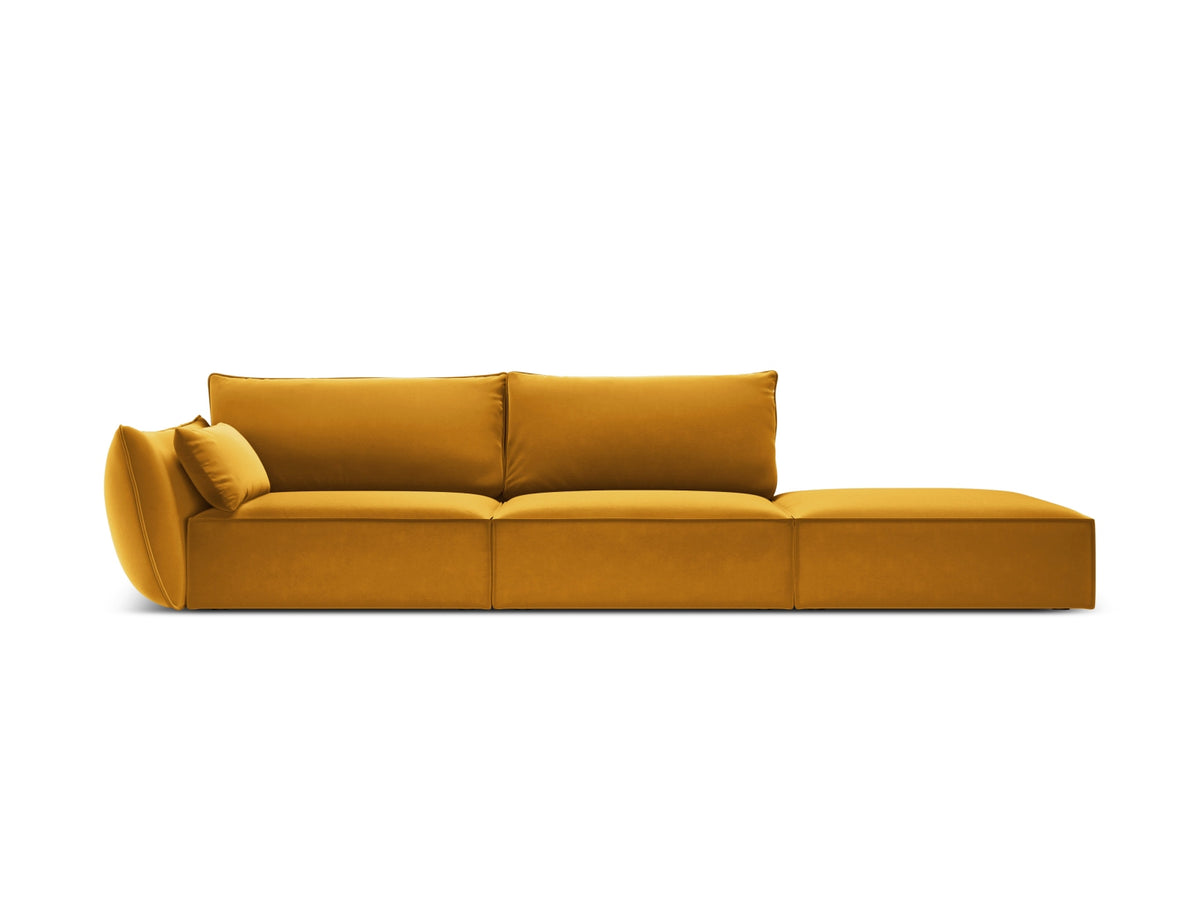 Kaelle Velour Sofa rechts 4 Sitzer in Yellow-Bluvel präsentiert im Onlineshop von KAQTU Design AG. L-Sofa rechts ist von Micadoni