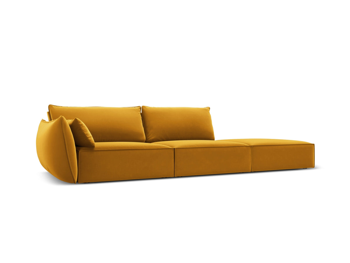 Kaelle Velour Sofa rechts 4 Sitzer in Yellow-Bluvel präsentiert im Onlineshop von KAQTU Design AG. L-Sofa rechts ist von Micadoni