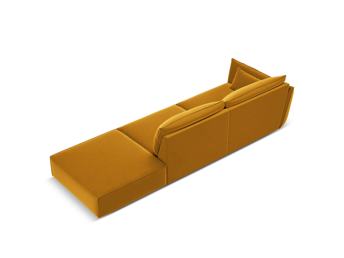 Kaelle Velour Sofa rechts 4 Sitzer in Yellow-Bluvel präsentiert im Onlineshop von KAQTU Design AG. L-Sofa rechts ist von Micadoni