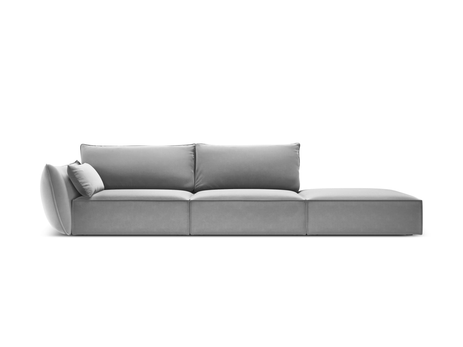 Kaelle Velour Sofa rechts 4 Sitzer in Grey präsentiert im Onlineshop von KAQTU Design AG. L-Sofa rechts ist von Micadoni