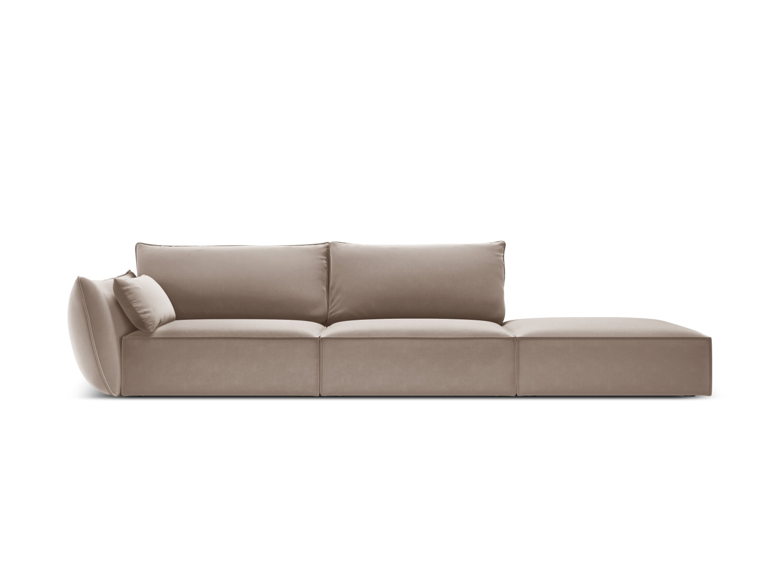 Kaelle Velour Sofa rechts 4 Sitzer in Cappuccino präsentiert im Onlineshop von KAQTU Design AG. L-Sofa rechts ist von Micadoni