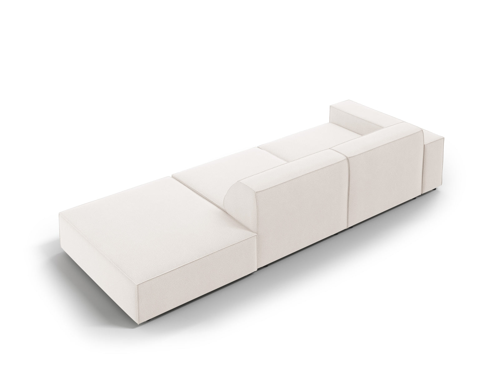 Modulares 3-Sitzer Sofa "Jodie" in sanftem Beige, perfekt für moderne Wohnzimmer, bietet Flexibilität und zeitgemäßen Komfort.