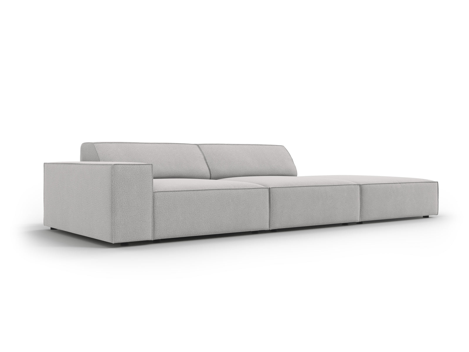 Elegantes modulares Sofa "Jodie" in hellem Grau, ideal für moderne Wohnräume, vereint Komfort und vielseitige Gestaltungsmöglichkeiten.