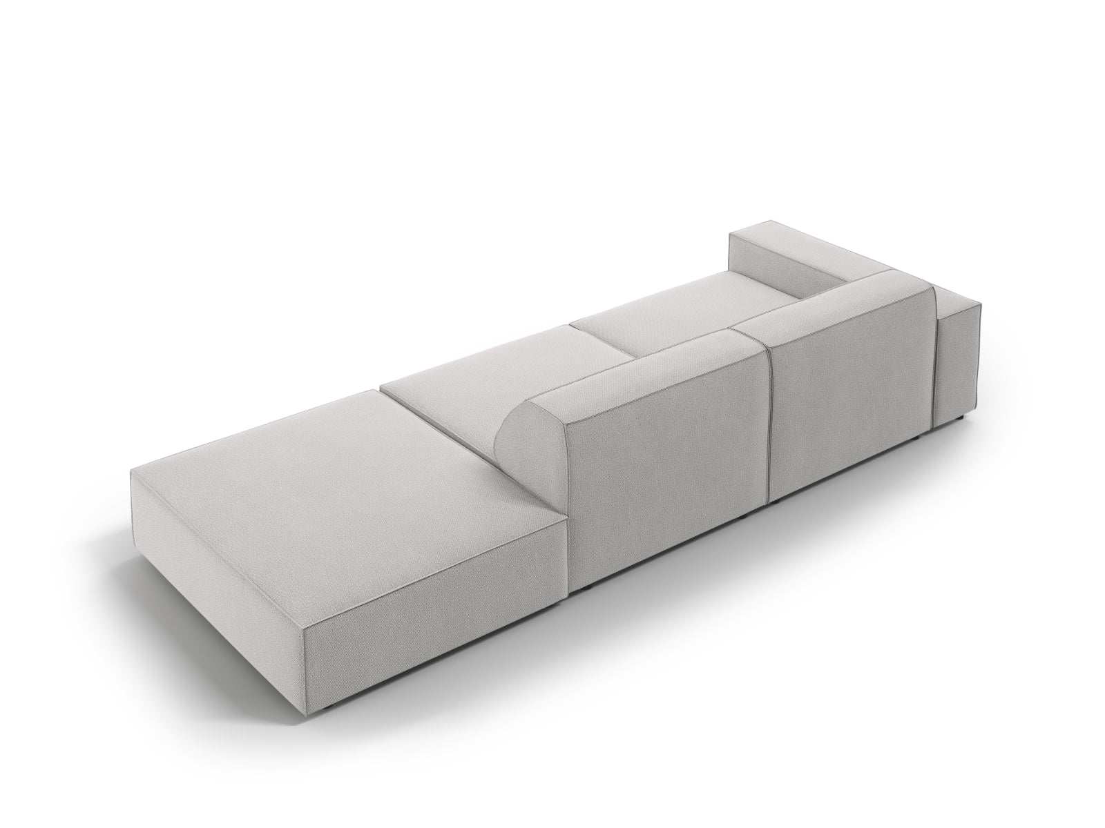 Stilvolles 3-Sitzer Sofa "Jodie" in hellem Grau, perfekt für L-Form, bietet Flexibilität und modernen Komfort für Ihr Zuhause.