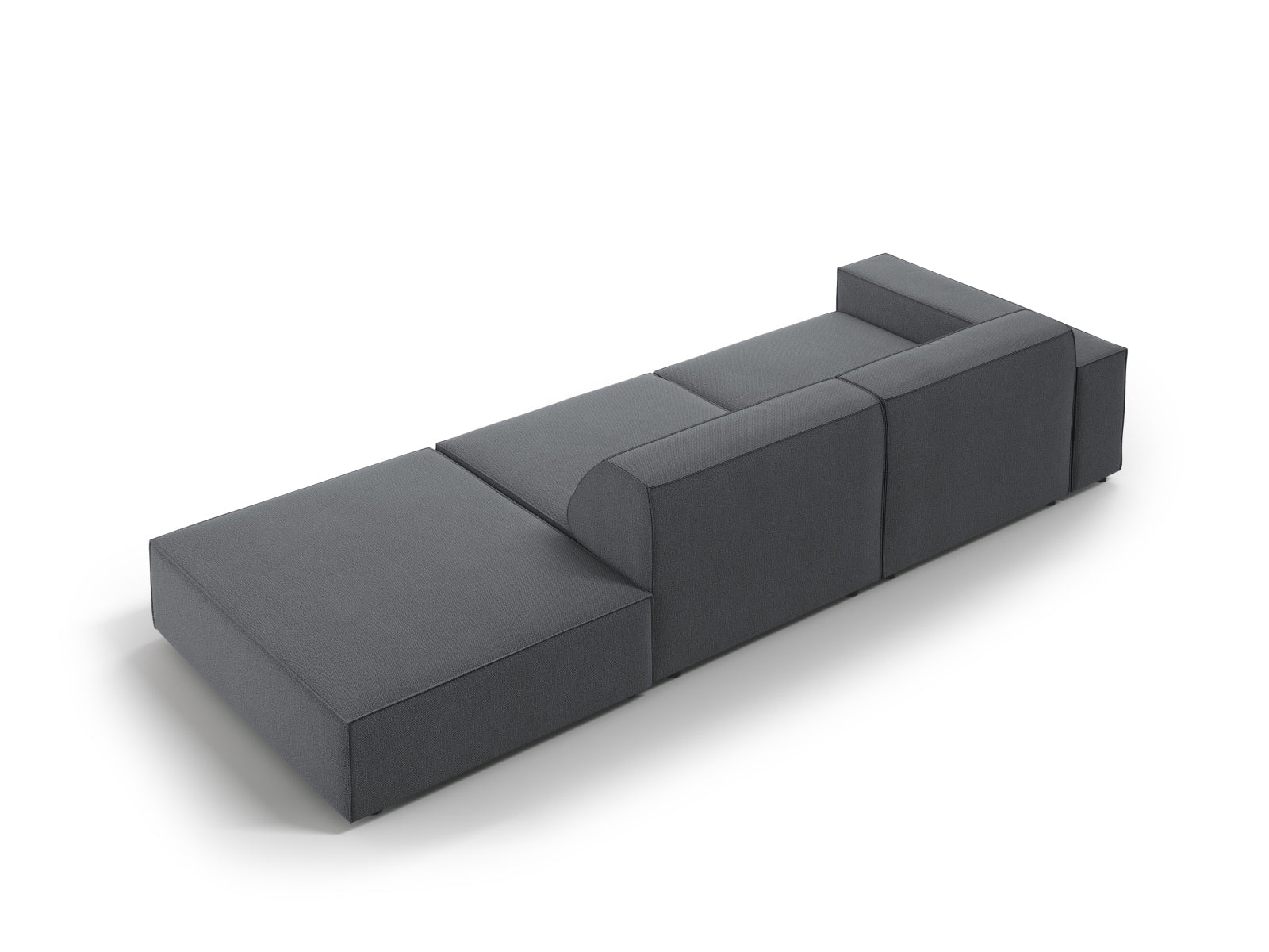 Stylisches, flexibles 3-Sitzer Sofa "Jodie" in dunklem Grau, perfekt für zeitgemäße Wohnräume, kombiniert Komfort und modernes Design.