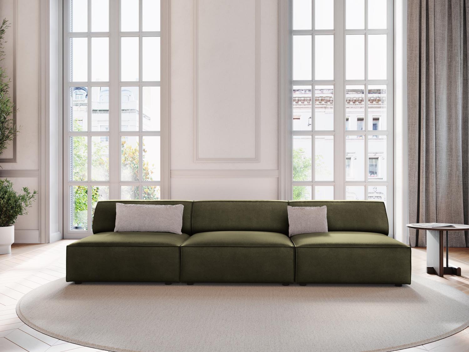Entdecken Sie das Jodie Velour 3-Sitzer Sofa von Micadoni – stilvoll, modular und komfortabel. Perfekt für Ihr modernes Zuhause!