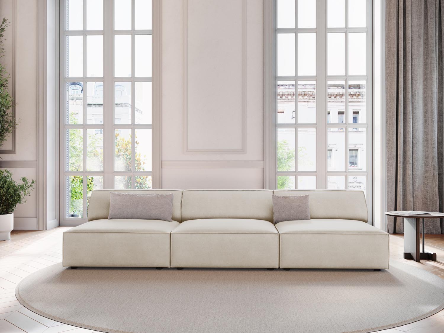 Entdecken Sie das Jodie Velour 3-Sitzer Sofa von Micadoni – stilvoll, modular und komfortabel. Perfekt für Ihr modernes Zuhause!