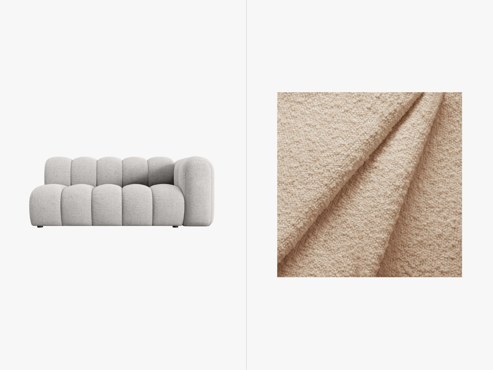 Lupine Boucle rechts Modular Sofa 3 Sitzer in Beige präsentiert im Onlineshop von KAQTU Design AG. Modulares Sofa ist von Micadoni