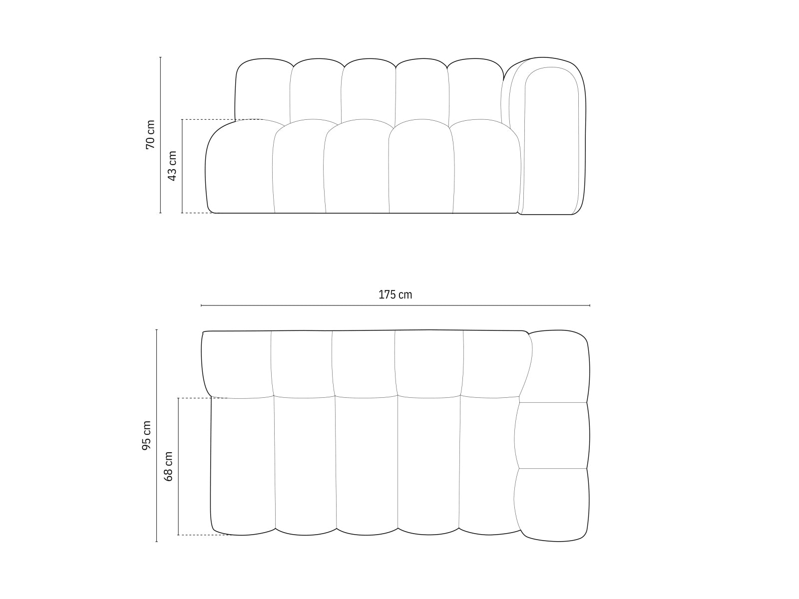 Lupine Modular Sofa rechts 3 Sitzer in Brick präsentiert im Onlineshop von KAQTU Design AG. Modulares Sofa ist von Micadoni